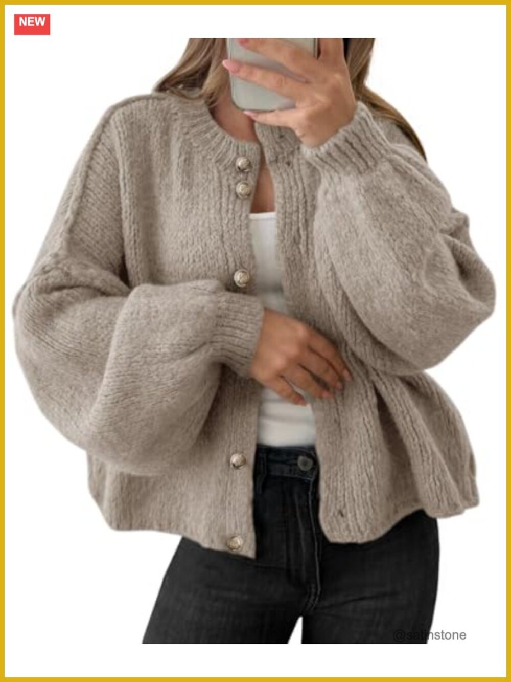 Women's Oversized Chunky Knit Cardigan Long Sleeve